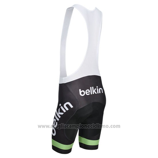 2014 Abbigliamento Ciclismo Belkin Nero e Verde Manica Corta e Salopette
